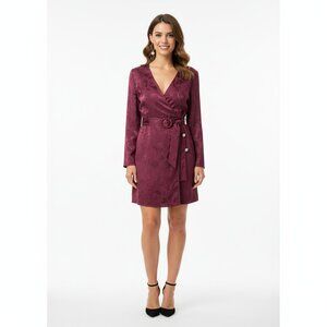 Zara Women's Long Sleeve Burgundy Dress – Size L (NWT)